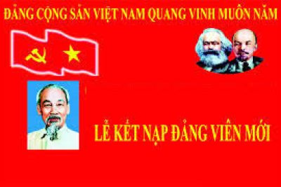 LỄ KẾT NẠP ĐẢNG VIÊN MỚI CỦA CHI BỘ TRƯỜNG THCS NGUYỄN CÁT